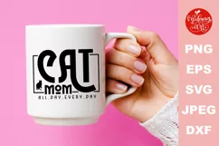Cat mom all day every day svg, mother's day cut file Product Image 3