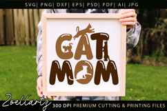 Cat Mom SVG Cut File Mothers Day T-shirt Mug Pillow Design Product Image 4