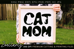 Cat Mom SVG PNG EPS DXF Mothers Day SVG Paw Prints Cut File Product Image 3