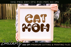 Cat Mom SVG Cut File Mothers Day T-shirt Mug Pillow Design Product Image 5