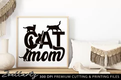 Cat Mom SVG PNG EPS DXF Paw Prints Cat Farmhouse Sign SVG Product Image 2