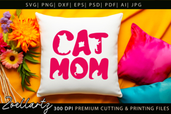 Cat Mom SVG PNG EPS DXF Mothers Day SVG Paw Prints Cut File Product Image 4