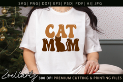 Cat Mom SVG Cut File Mothers Day T-shirt Mug Pillow Design Product Image 2