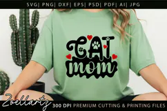 Cat Mom SVG Pet Love Heart SVG Paw Print SVG Mothers Day SVG Product Image 4
