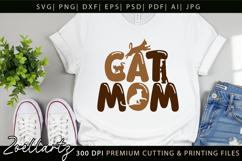 Cat Mom SVG Cut File Mothers Day T-shirt Mug Pillow Design Product Image 5