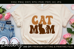 Cat Mom SVG Cut File Mothers Day T-shirt Mug Pillow Design Product Image 1
