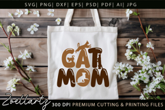 Cat Mom SVG Cut File Mothers Day T-shirt Mug Pillow Design Product Image 3