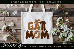 Cat Mom SVG Cut File Mothers Day T-shirt Mug Pillow Design Product Image 3