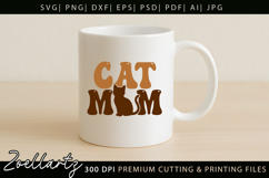 Cat Mom SVG Cut File Mothers Day T-shirt Mug Pillow Design Product Image 5