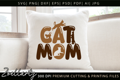 Cat Mom SVG Cut File Mothers Day T-shirt Mug Pillow Design Product Image 6