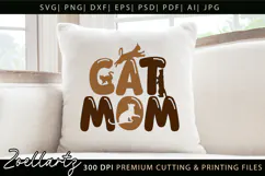 Cat Mom SVG Cut File Mothers Day T-shirt Mug Pillow Design Product Image 6