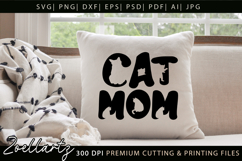 Cat Mom SVG PNG EPS DXF Mothers Day SVG Paw Prints Cut File Product Image 5