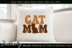 Cat Mom SVG Cut File Mothers Day T-shirt Mug Pillow Design Product Image 3