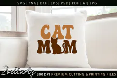 Cat Mom SVG Cut File Mothers Day T-shirt Mug Pillow Design Product Image 3