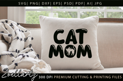 Cat Mom SVG PNG EPS DXF Mothers Day SVG Paw Prints Cut File Product Image 2