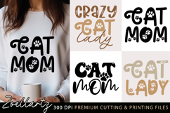 Cat Mom SVG PNG EPS DXF Mothers Day SVG Paw Prints Cut File Product Image 1