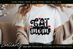 Cat Mom SVG Pet Love Heart SVG Paw Print SVG Mothers Day SVG Product Image 2