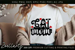 Cat Mom SVG Pet Love Heart SVG Paw Print SVG Mothers Day SVG Product Image 2