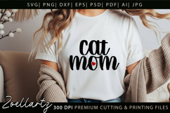 Cat Mom SVG Pet Love Heart SVG Paw Print SVG Mothers Day SVG Product Image 3