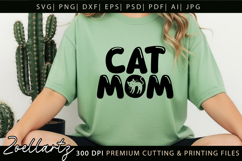 Cat Mom SVG PNG EPS DXF Mothers Day SVG Paw Prints Cut File Product Image 3