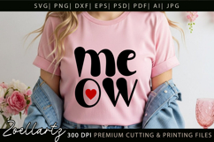 Cat Meow SVG Cut Files Love Heart Paw Prints SVG Cat Mom SVG Product Image 2