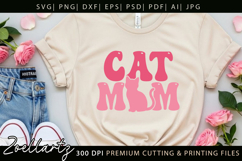 Cat Mom SVG Cut File Mothers Day T-shirt Mug Pillow Design Product Image 8