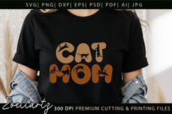 Cat Mom SVG Cut File Mothers Day T-shirt Mug Pillow Design Product Image 2