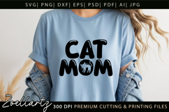 Cat Mom SVG PNG EPS DXF Mothers Day SVG Paw Prints Cut File Product Image 6