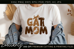 Cat Mom SVG Cut File Mothers Day T-shirt Mug Pillow Design Product Image 7