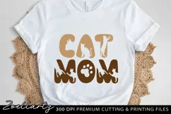 Cat Mom SVG PNG EPS DXF Paw Prints Cat Lover T-shirt Design Product Image 1