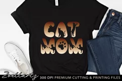 Cat Mom SVG PNG EPS DXF Paw Prints Cat Lover T-shirt Design Product Image 2