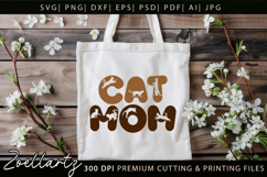 Cat Mom SVG Cut File Mothers Day T-shirt Mug Pillow Design Product Image 7