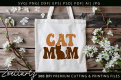 Cat Mom SVG Cut File Mothers Day T-shirt Mug Pillow Design Product Image 7