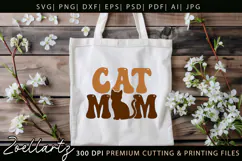 Cat Mom SVG Cut File Mothers Day T-shirt Mug Pillow Design Product Image 7
