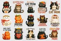 Cat Mom clipart printable sublimation bundle png Product Image 2