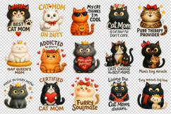 Cat Mom clipart printable sublimation bundle png Product Image 3