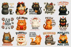Cat Mom clipart printable sublimation bundle png Product Image 4