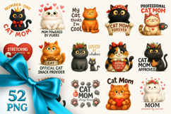 Cat Mom clipart printable sublimation bundle png Product Image 1