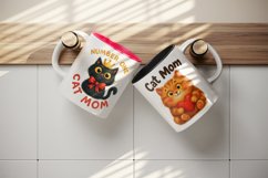 Cat Mom mug wrap printable sublimation design Product Image 3