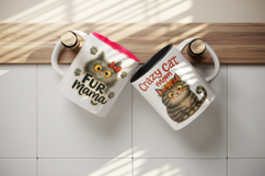 Cat Mom mug wrap printable sublimation design Product Image 3