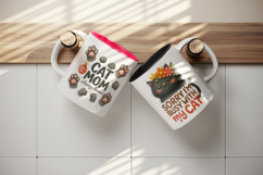 Cat Mom mug wrap printable sublimation design Product Image 3