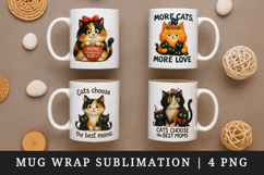 Cat Mom mug wrap printable sublimation design Product Image 1