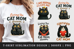 Cat Mom t-shirt printable sublimation design png Product Image 1