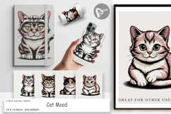 Digital Paper Cat Mood Expressions Product Image 1