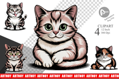 Cat Mood Expressions Clipart Product Image 1
