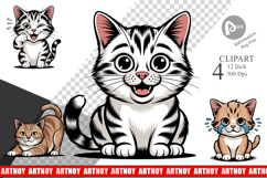 Cat Mood Expressions Clipart Product Image 1