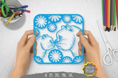 Cat Mother and Child Papercut SVG Product Image 1