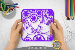 Cat Mother and Child Papercut SVG Product Image 1