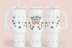 cat mother coffee lover 40oz quencher tumbler sublimation full wrap high resolution transparant background