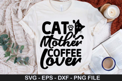 Cat Mother Coffee Lover SVG - Funny Cat Design Product Image 1